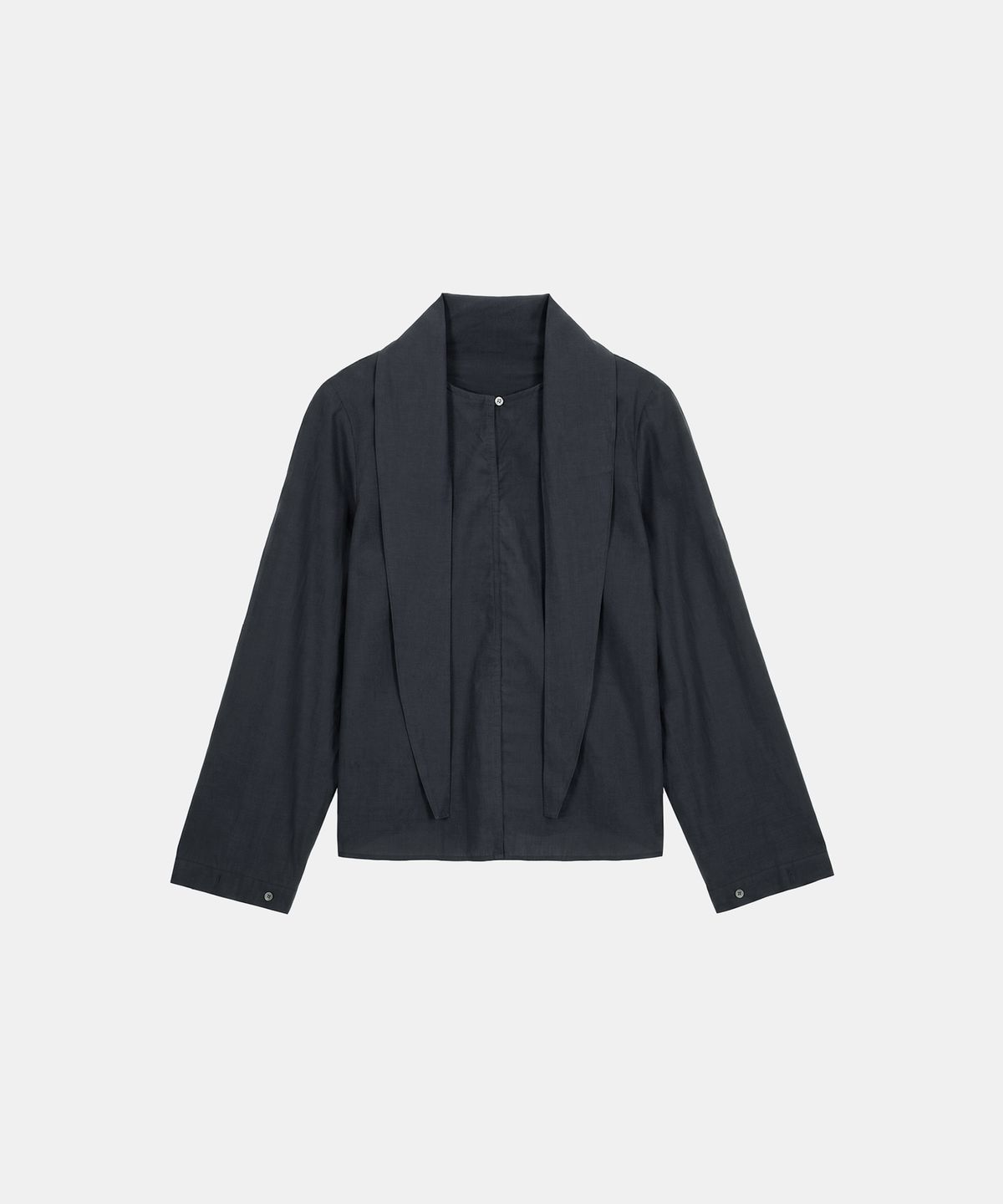 포에트서울(POETSEOUL) DOUBLE TIE BLOUSE_dark grey