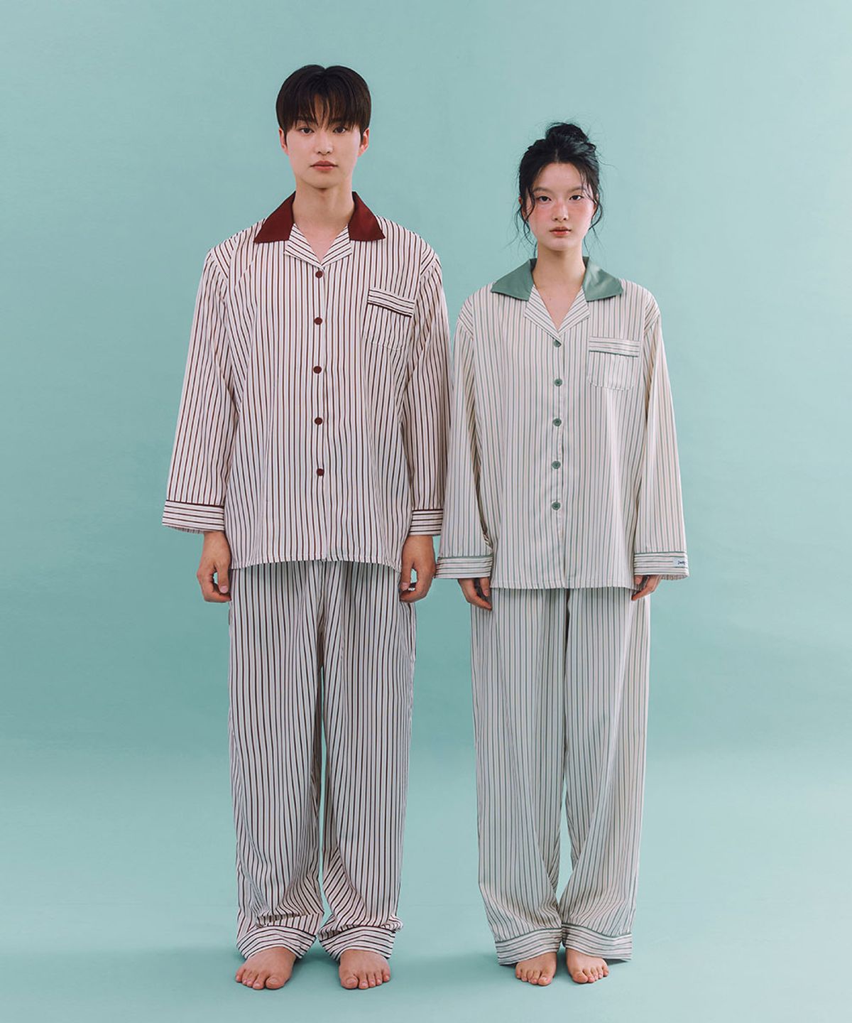 주디앤(JUDYN) 크레스 클린핏 긴팔 잠옷 파자마 세트,버건디