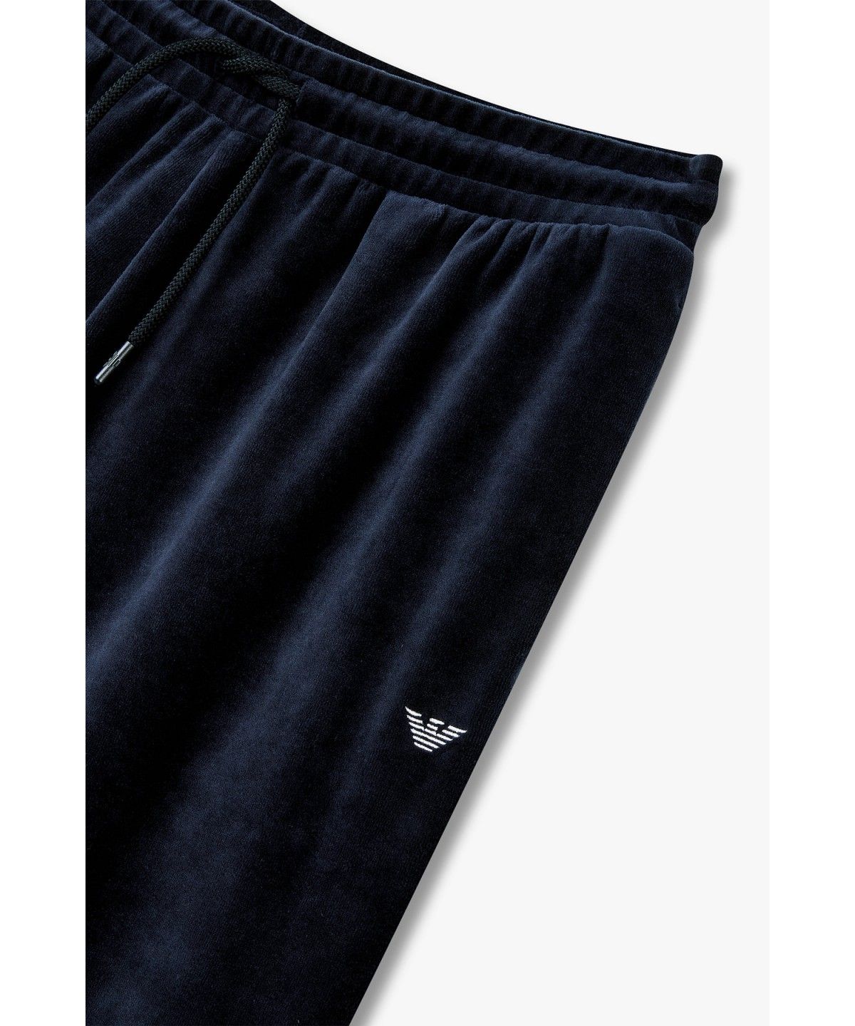 엠포리오 아르마니 언더웨어(EMPORIO ARMANI UNDERWEAR) 남성 이글 자수 로고 벨벳 라운지 팬츠 _네이비_0816332018