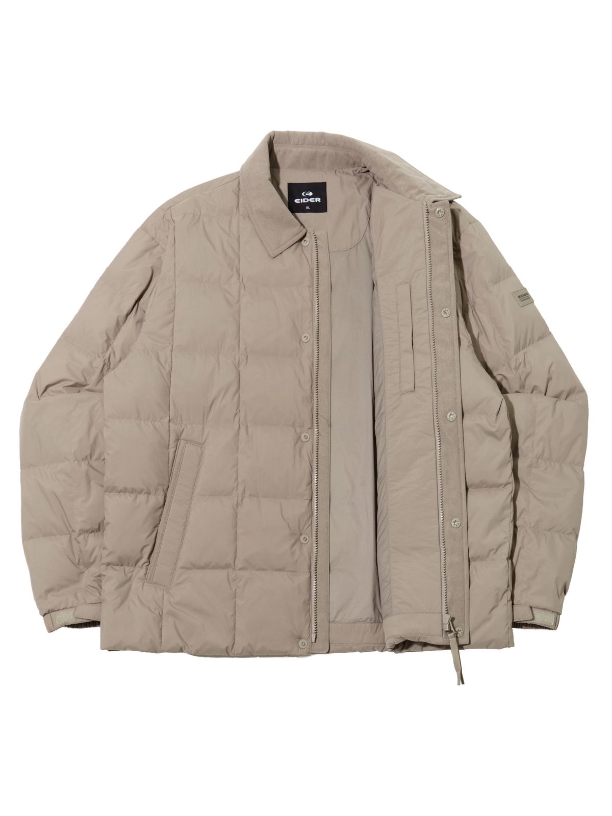 아이더(EIDER) THERMOLOCK (써모락) 남성 경량 블렌드 패딩 셔켓_MID BEIGE