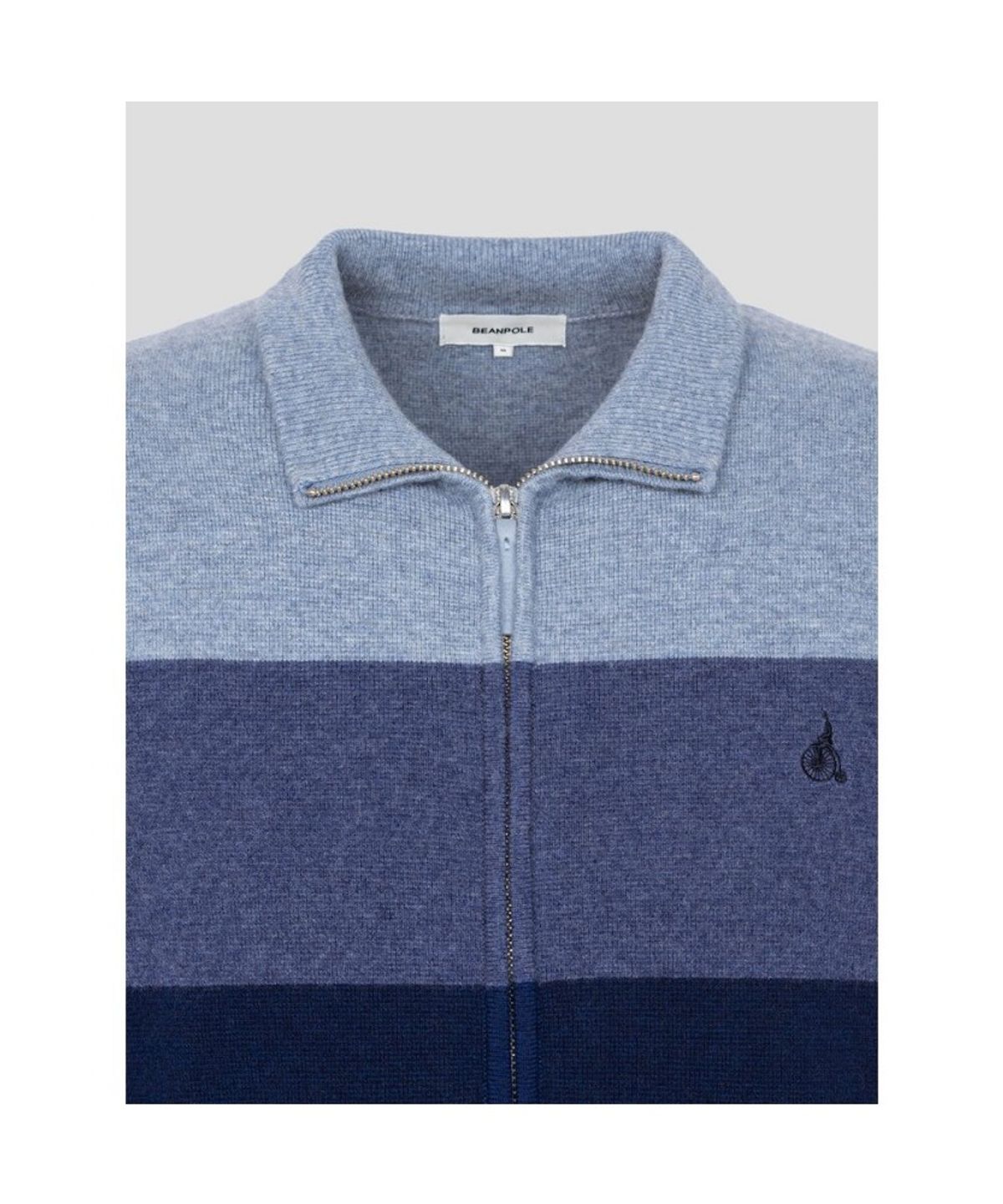 빈폴 멘(BEANPOLE MEN) 컬러블럭 집업 카디건  스카이 블루