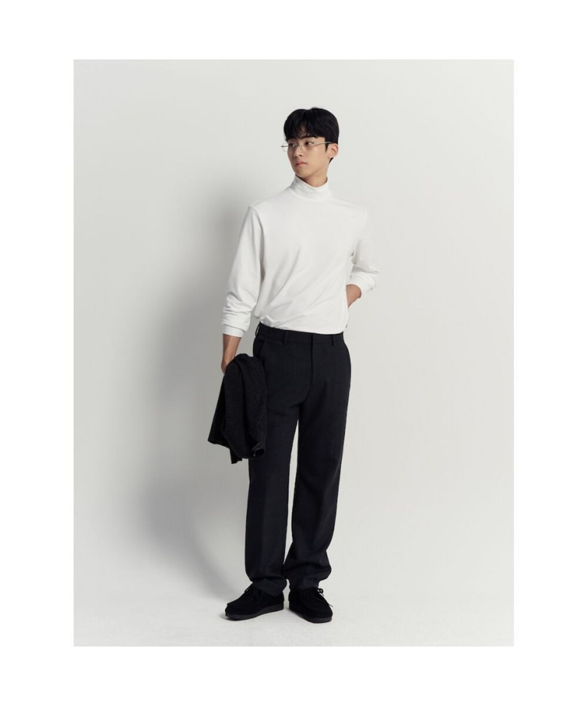 빈폴 멘(BEANPOLE MEN) 스트레치 반터틀넥 티셔츠  화이트