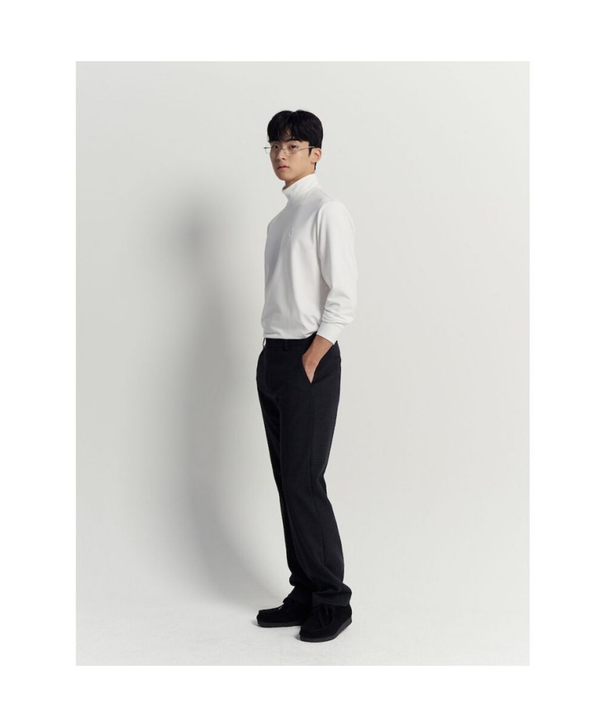 빈폴 멘(BEANPOLE MEN) 스트레치 반터틀넥 티셔츠  화이트