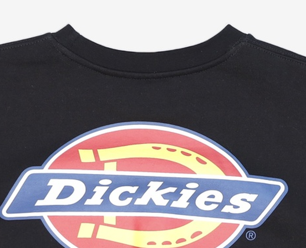 디키즈(DICKIES) 아이코닉 로고 크롭 스웨트셔츠 Black S