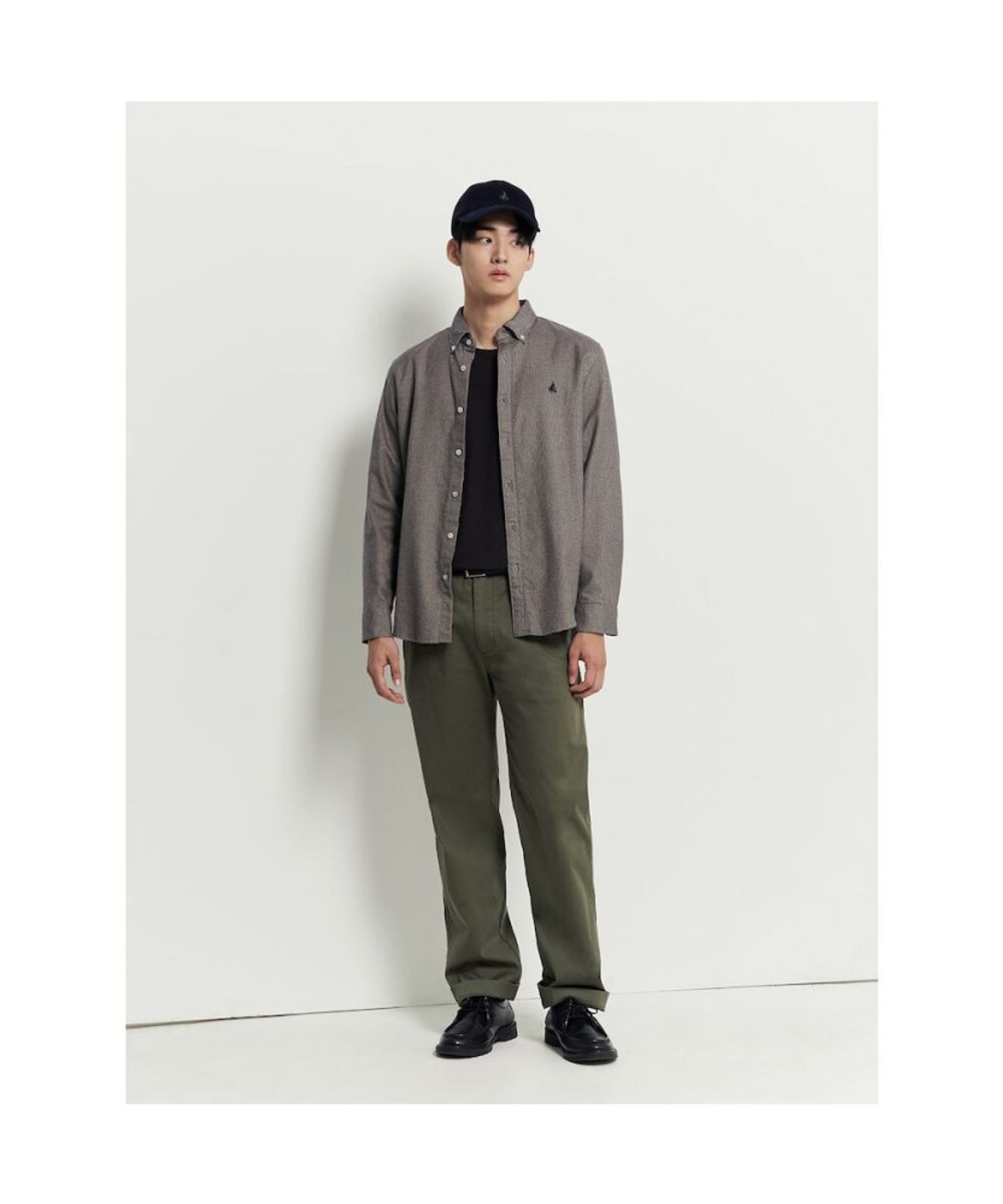 빈폴 멘(BEANPOLE MEN) 브러쉬드 하운드투스 셔츠  살몬 핑크