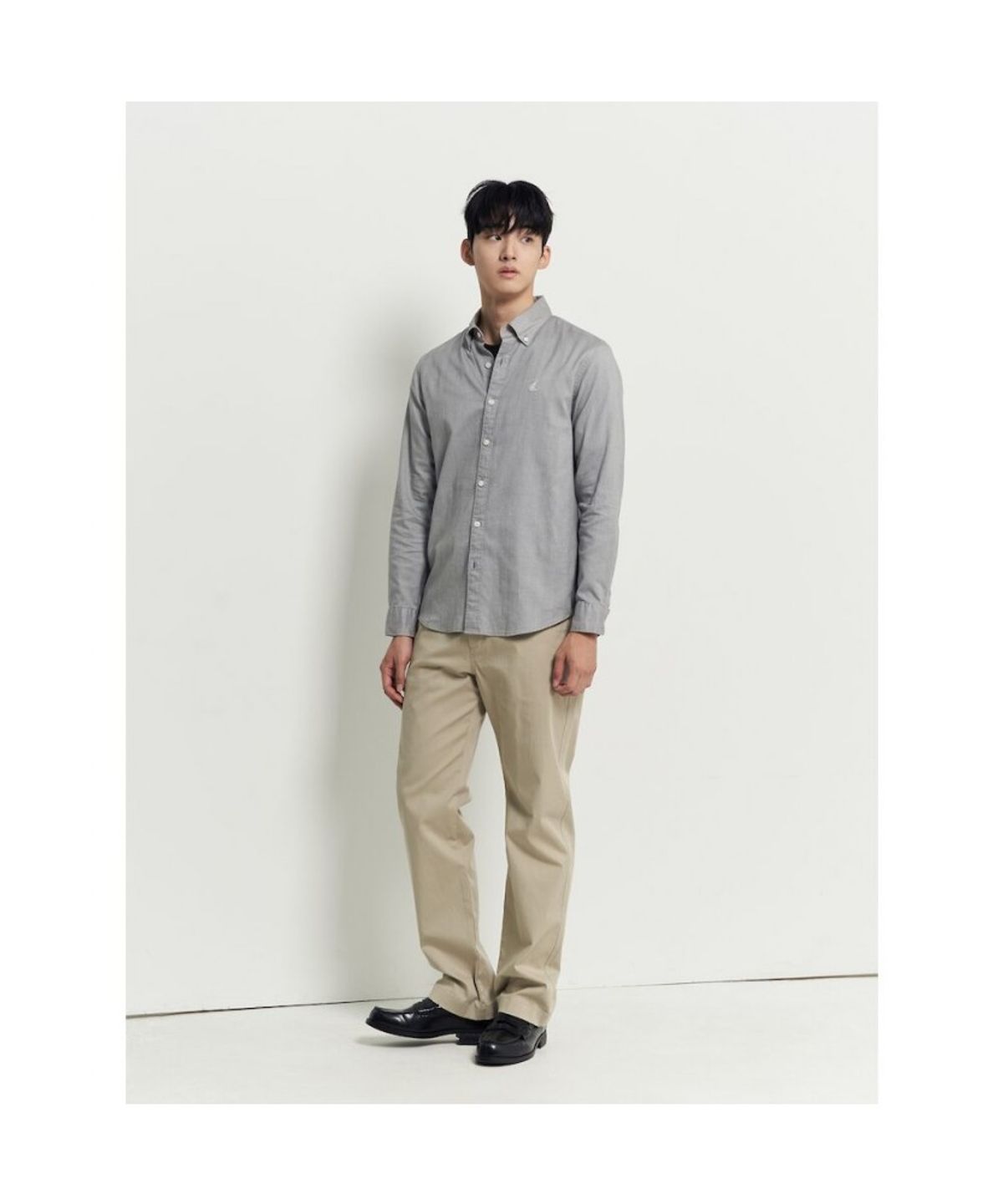 빈폴 멘(BEANPOLE MEN) 브러쉬드 헤링본 셔츠  그레이