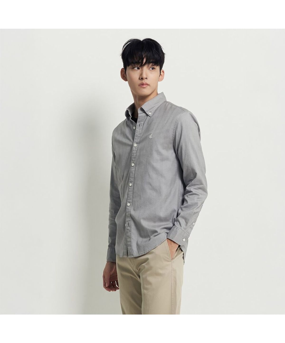 빈폴 멘(BEANPOLE MEN) 브러쉬드 헤링본 셔츠  그레이