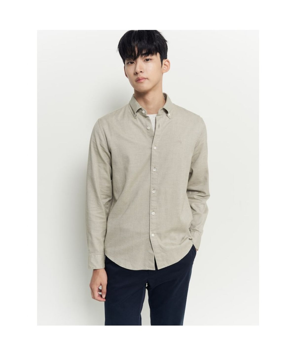 빈폴 멘(BEANPOLE MEN) 브러쉬드 헤링본 셔츠  카키
