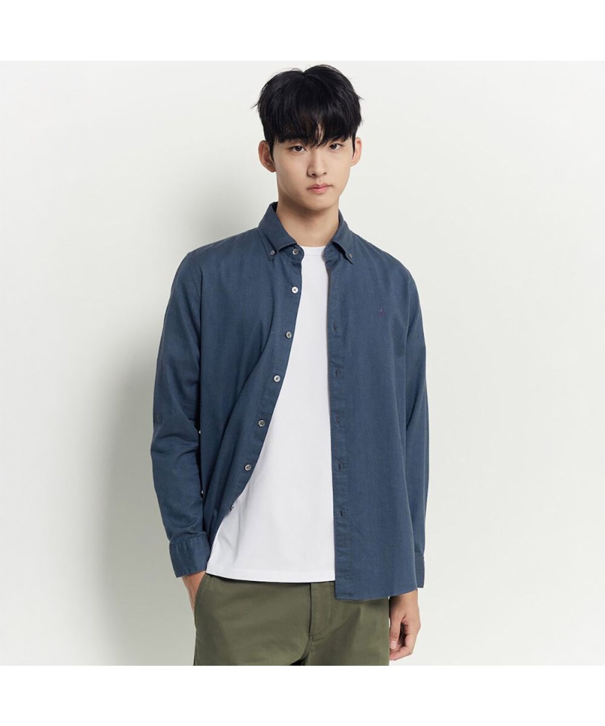 빈폴 멘(BEANPOLE MEN) 브러쉬드 헤링본 셔츠  네이비