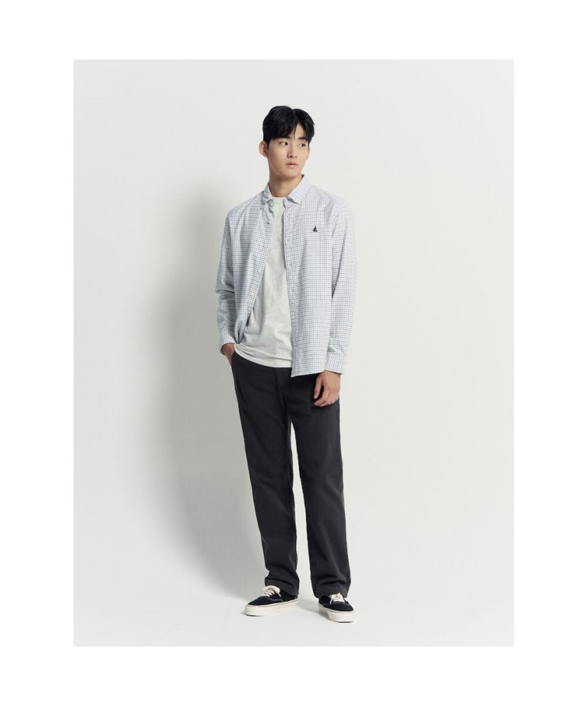 빈폴 멘(BEANPOLE MEN) 브러쉬드 윈도우 체크 셔츠  그린