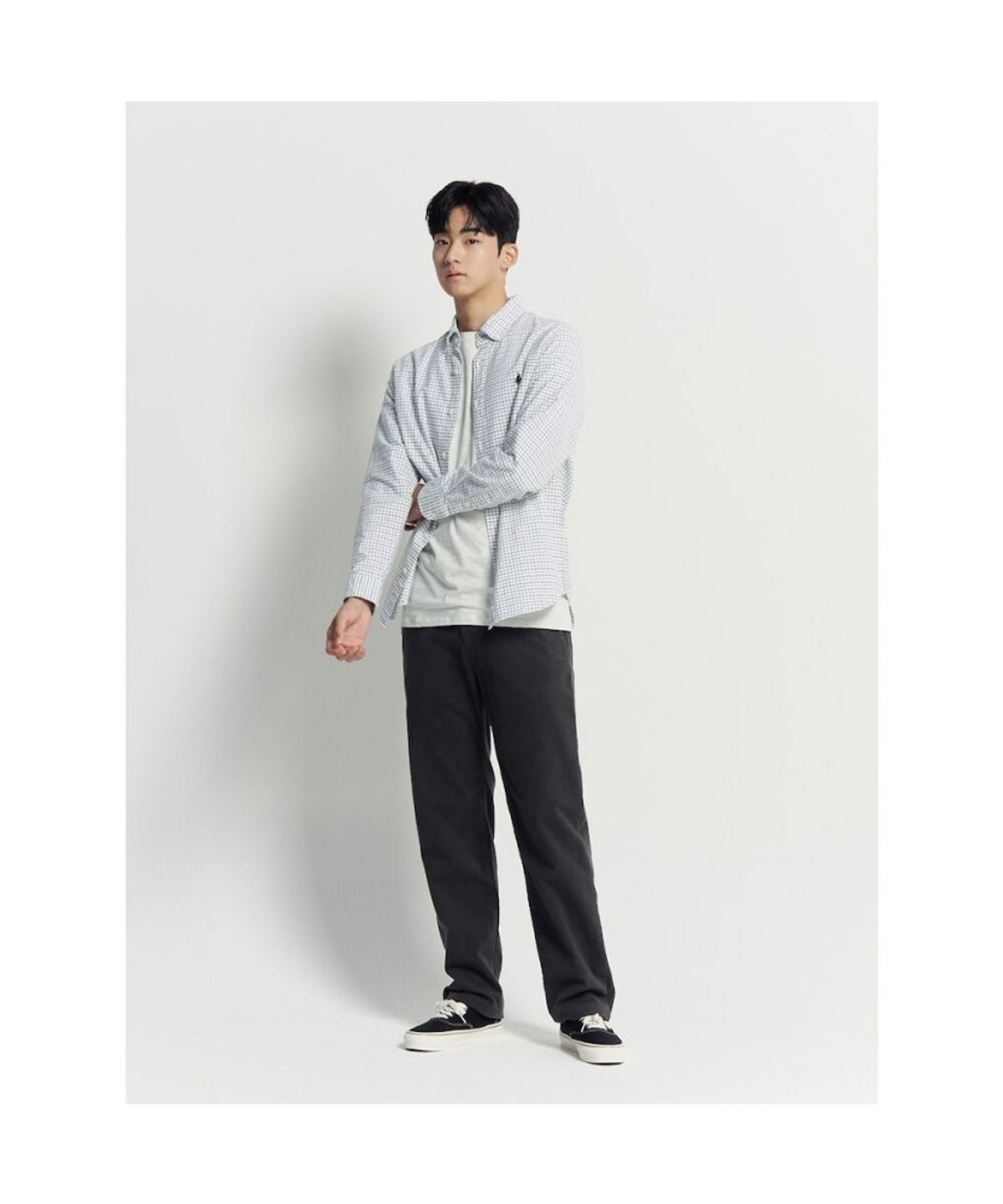빈폴 멘(BEANPOLE MEN) 브러쉬드 윈도우 체크 셔츠  그린