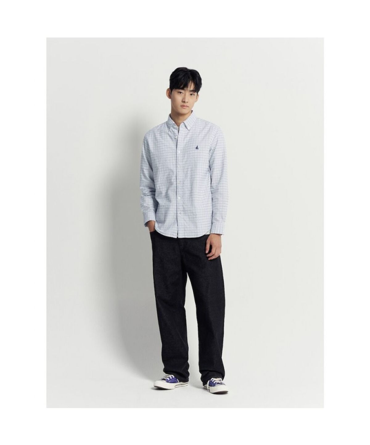 빈폴 멘(BEANPOLE MEN) 브러쉬드 윈도우 체크 셔츠  라벤더