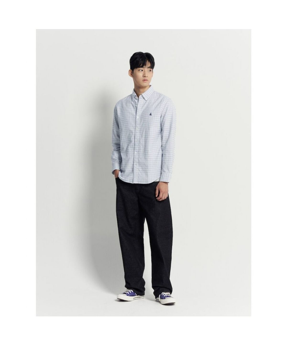 빈폴 멘(BEANPOLE MEN) 브러쉬드 윈도우 체크 셔츠  라벤더