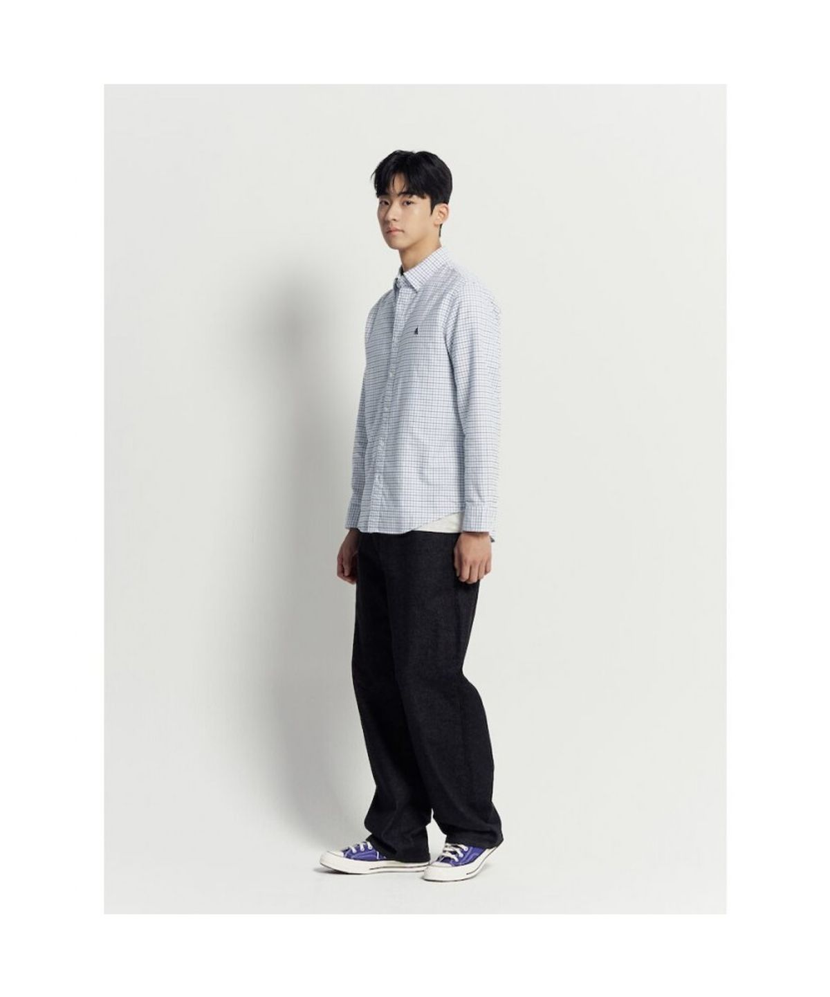 빈폴 멘(BEANPOLE MEN) 브러쉬드 윈도우 체크 셔츠  라벤더