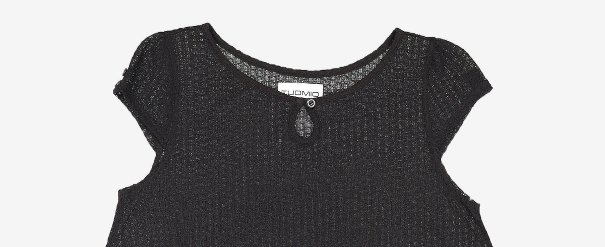 뚜오미오(TUOMIO) CROCHET MINI DRESS [BLACK] FREE