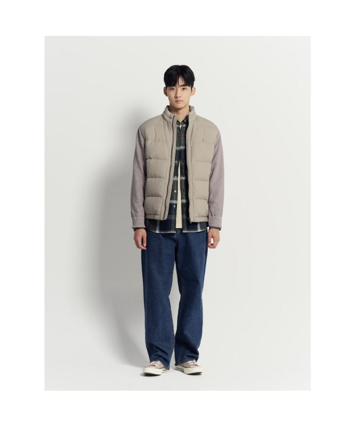 빈폴 멘(BEANPOLE MEN) 울코튼 빅체크 셔츠  카키