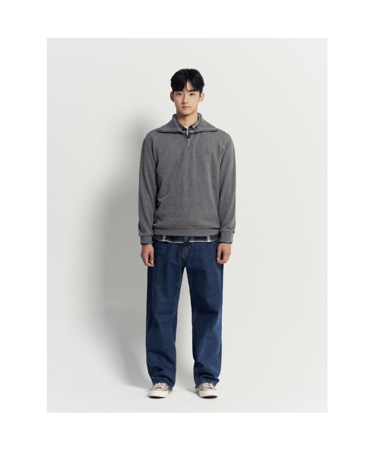 빈폴 멘(BEANPOLE MEN) 울코튼 빅체크 셔츠  카키