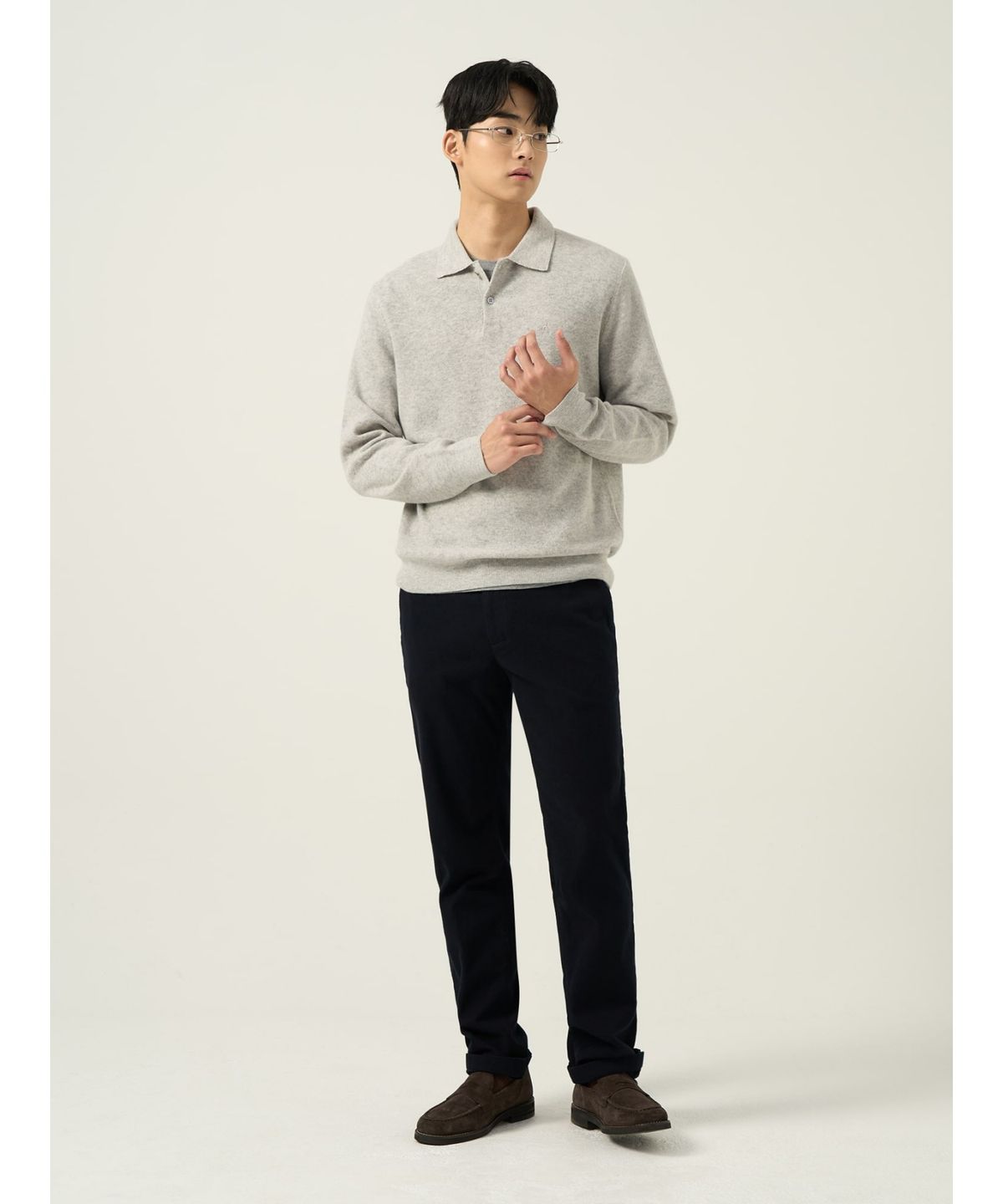 빈폴 멘(BEANPOLE MEN) 몰스킨 스탠다드핏 팬츠  네이비