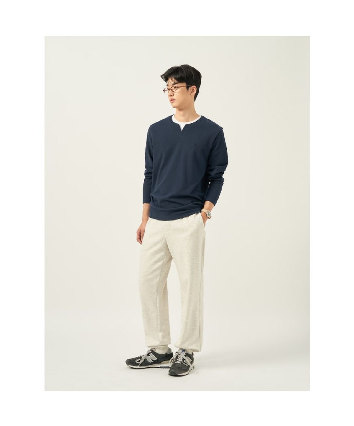 빈폴 멘(BEANPOLE MEN) 컴포트핏 스웨트 팬츠  아이보리