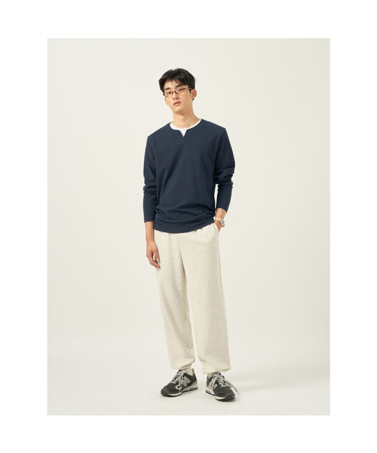빈폴 멘(BEANPOLE MEN) 컴포트핏 스웨트 팬츠  아이보리