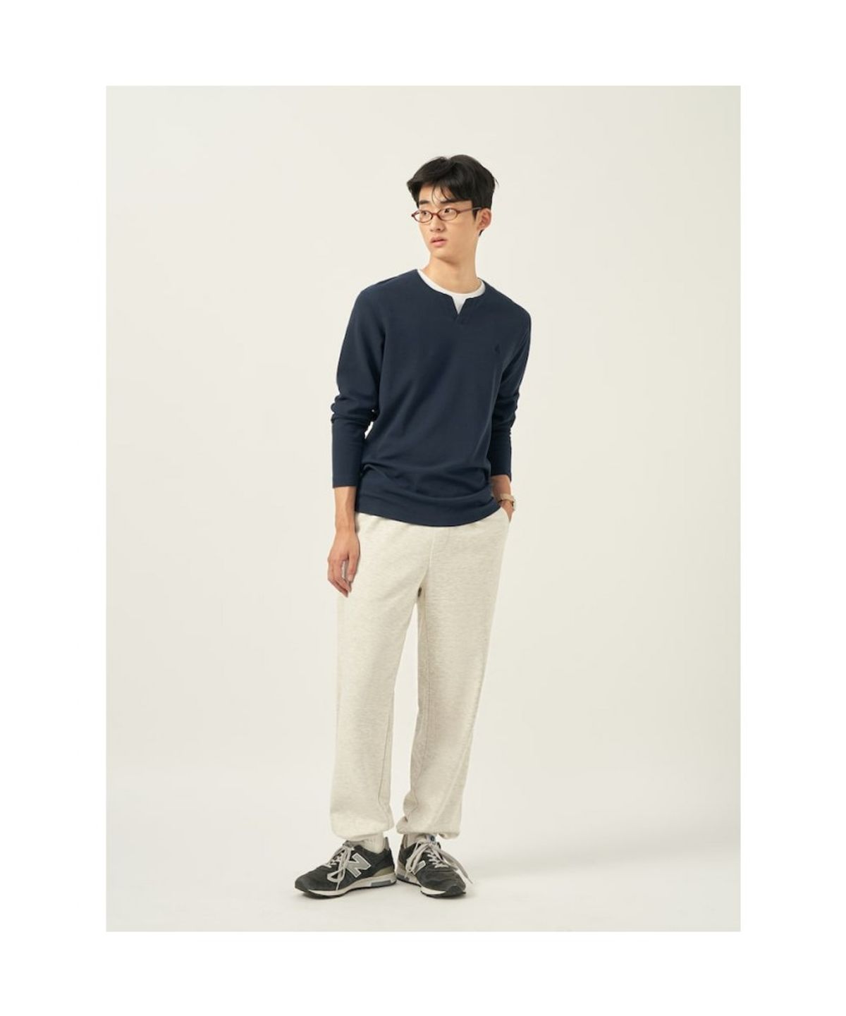 빈폴 멘(BEANPOLE MEN) 컴포트핏 스웨트 팬츠  아이보리