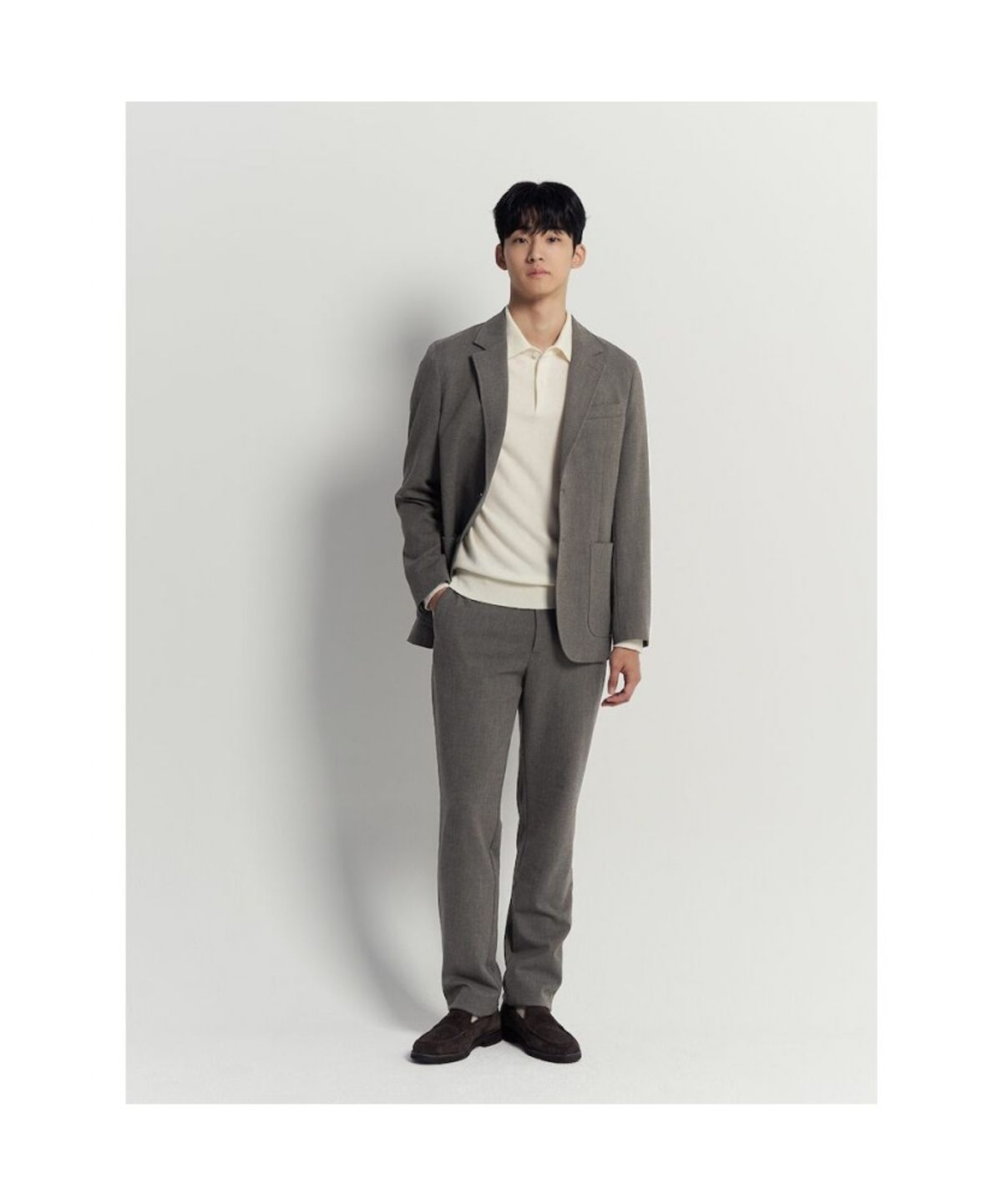 빈폴 멘(BEANPOLE MEN) 홈스펀 스탠다드핏 팬츠  브라운