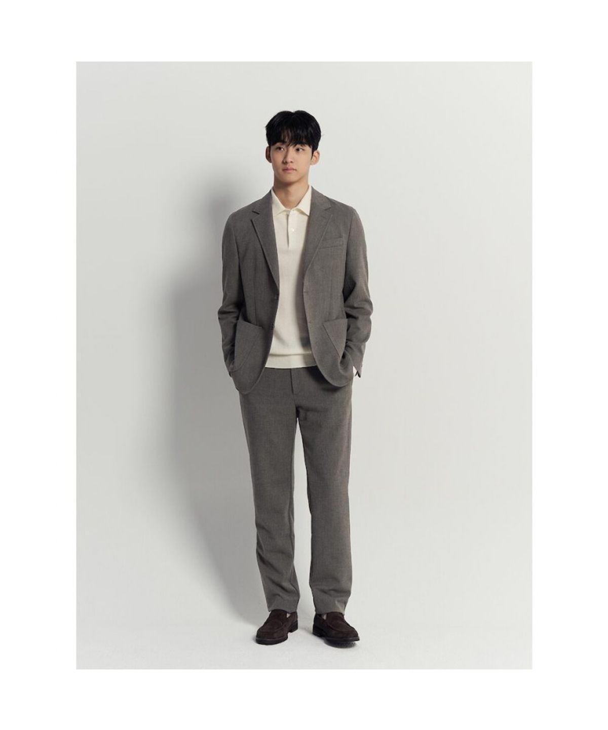 빈폴 멘(BEANPOLE MEN) 홈스펀 스탠다드핏 팬츠  브라운