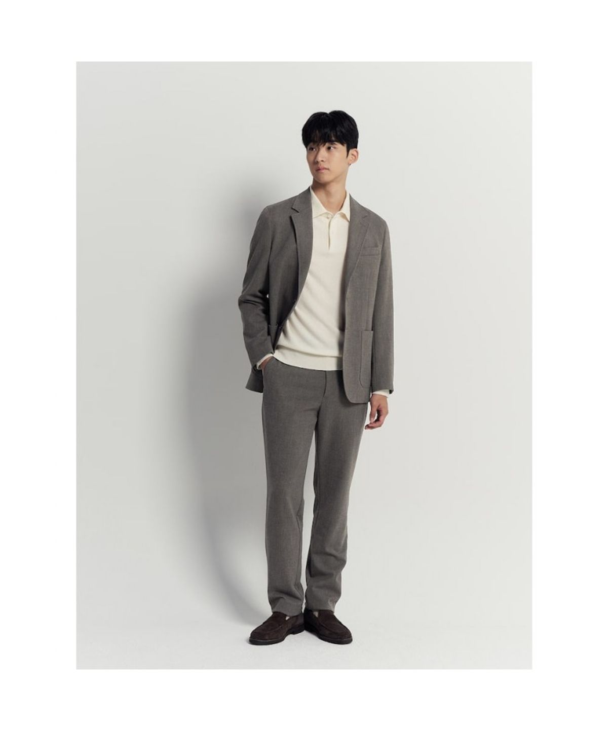 빈폴 멘(BEANPOLE MEN) 홈스펀 스탠다드핏 팬츠  브라운