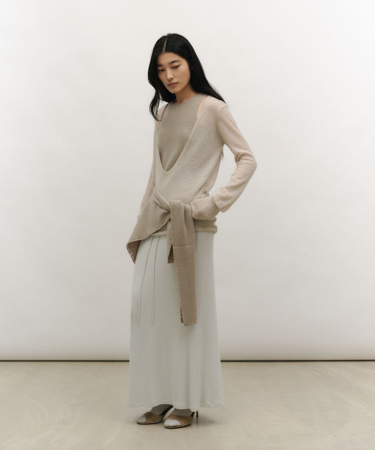 로우타이드(LOW TIDE) SOFT FRAY KNIT SCARF [OLIVE]