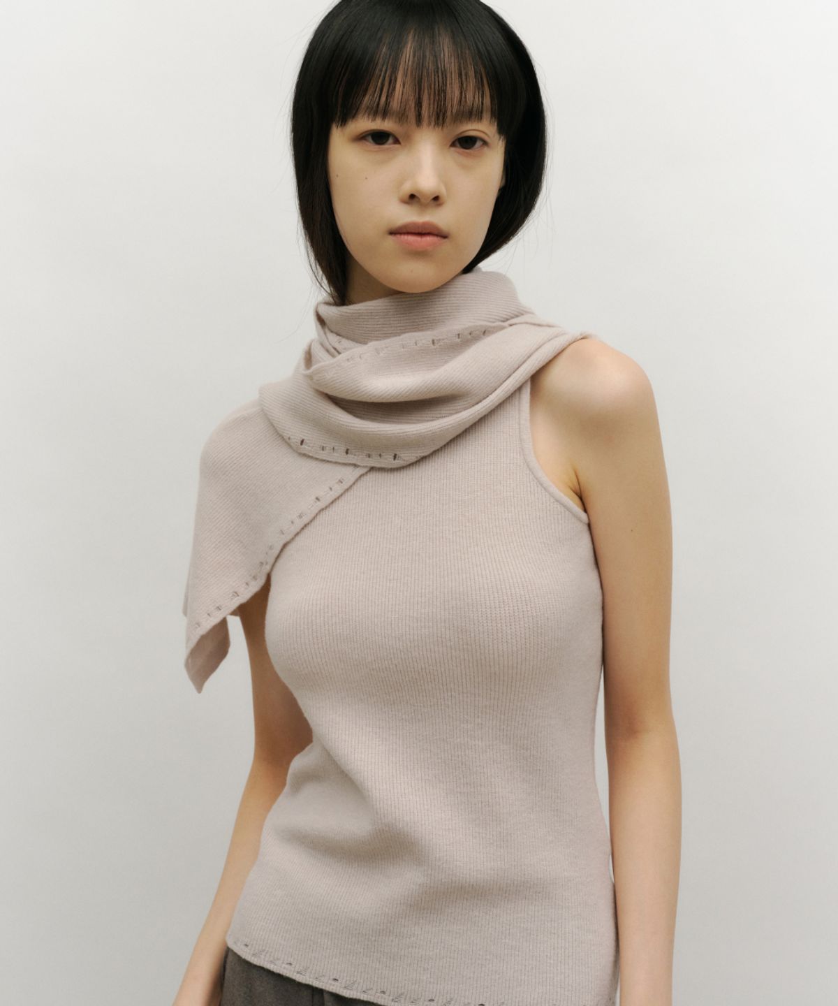 로우타이드(LOW TIDE) SOFT FRAY KNIT SCARF [LILAC]