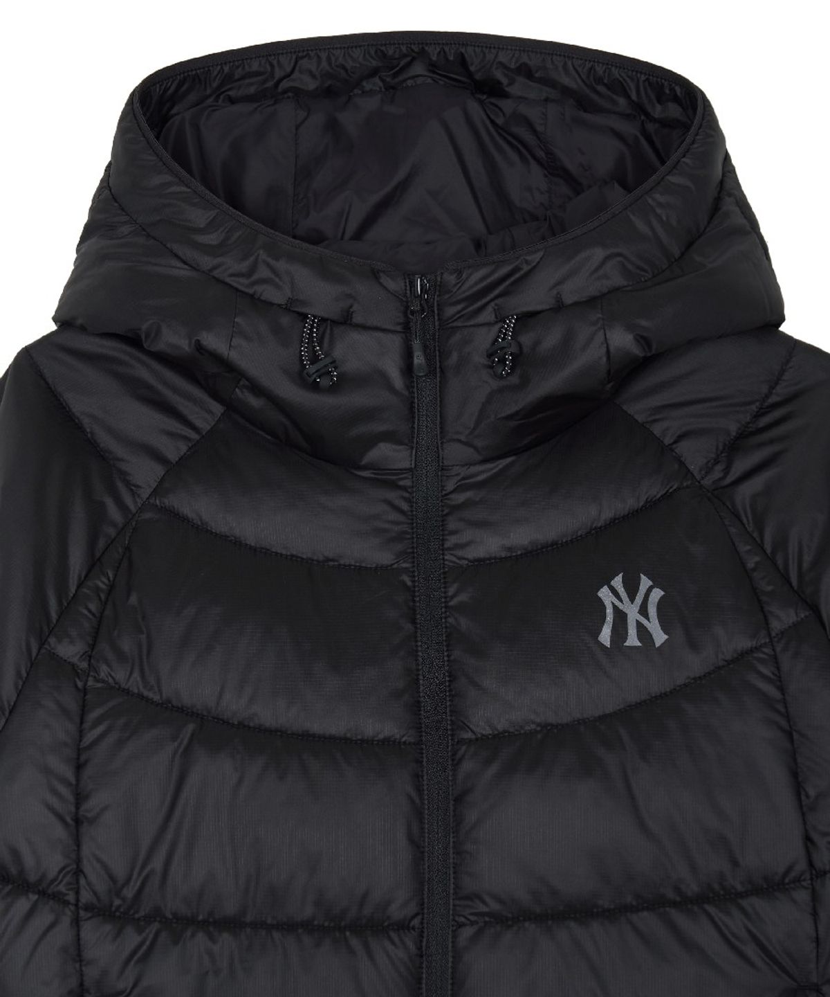 엠엘비(MLB) 여성 경량 후드 커브패딩 NY (Black)