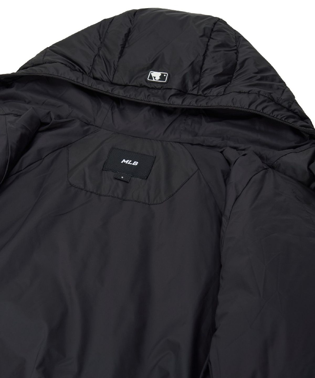 엠엘비(MLB) 여성 경량 후드 커브패딩 NY (Black)