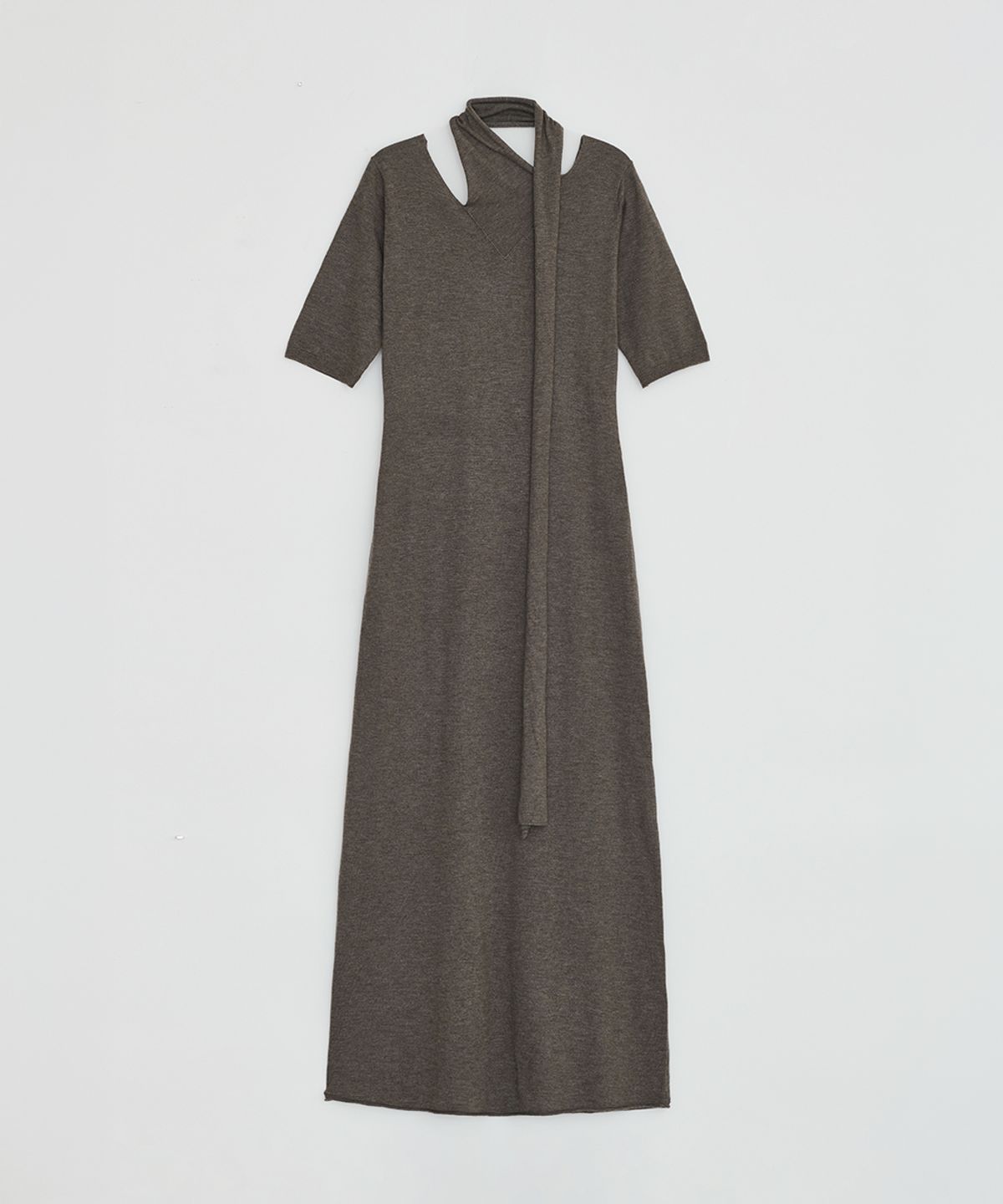 로우타이드(LOW TIDE) SCARF KNIT DRESS [BROWN]