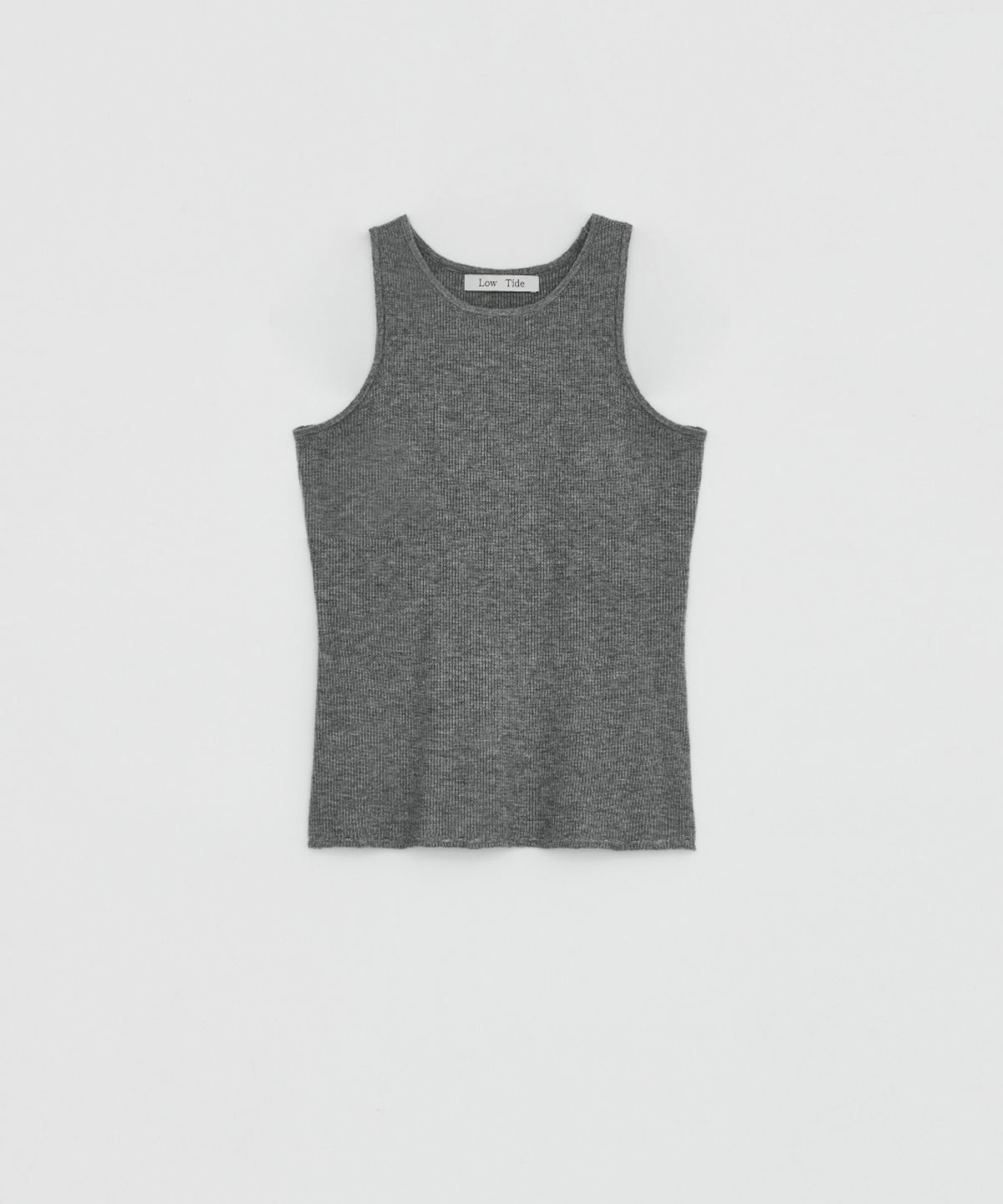 로우타이드(LOW TIDE) SOFT FRAY KNIT SLEEVELESS TOP [MELANGE GREY]