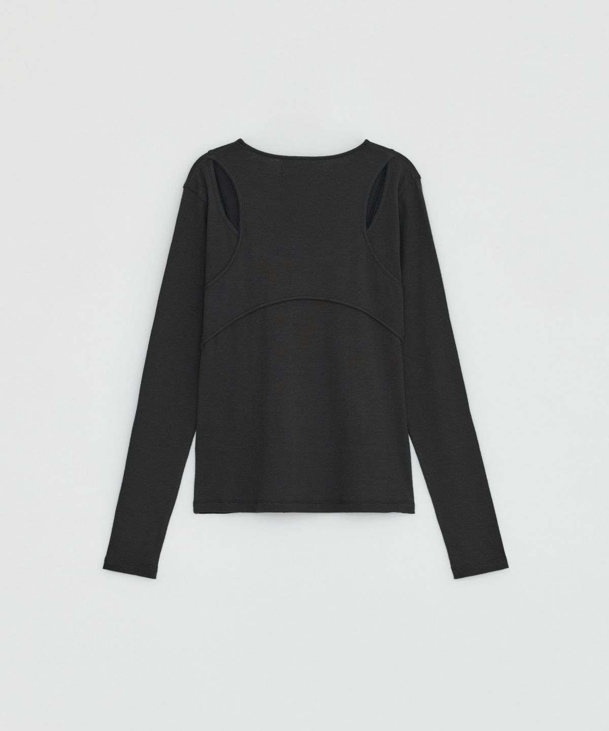 로우타이드(LOW TIDE) BACK SLIT LONG SLEEVE T-SHIRT [CHARCOAL]
