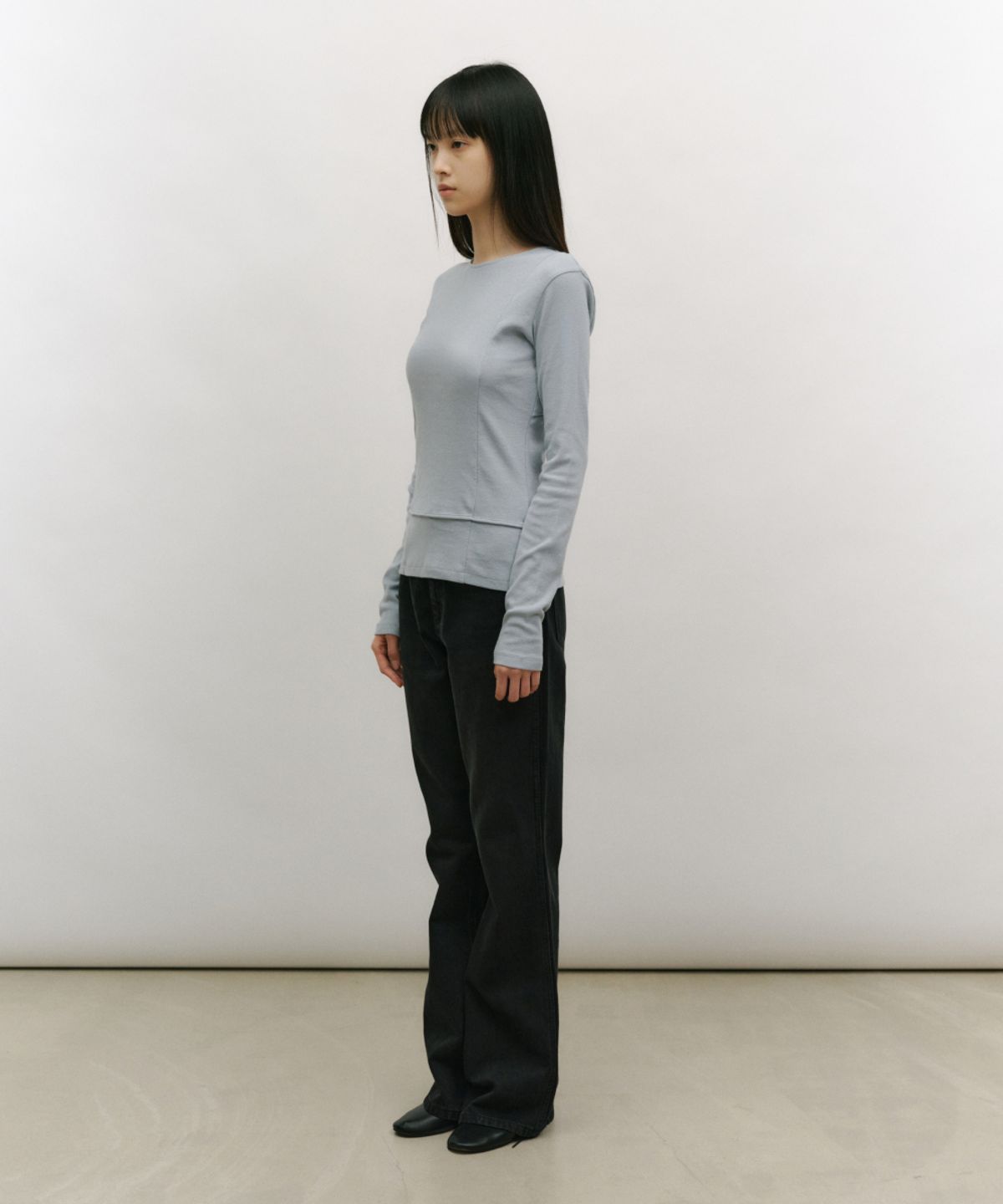 로우타이드(LOW TIDE) BACK SLIT LONG SLEEVE T-SHIRT [SKY BLUE]
