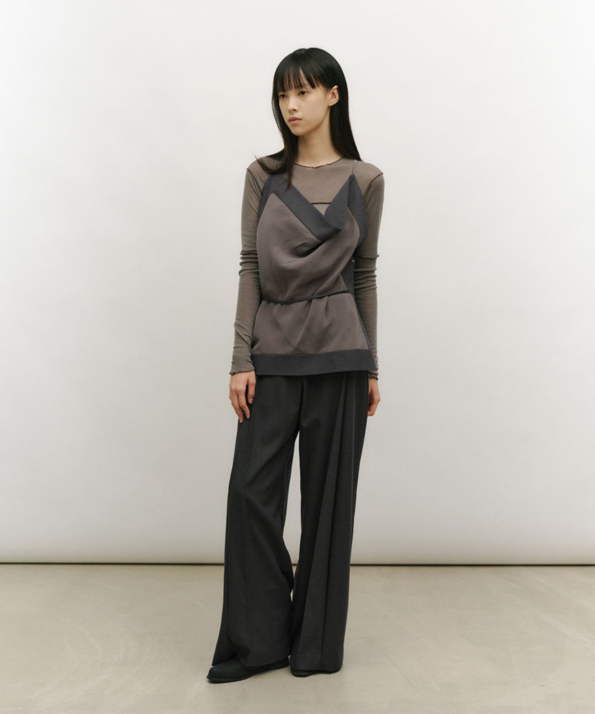 로우타이드(LOW TIDE) SOFT STITCH LINE T-SHIRT [MOCHA]