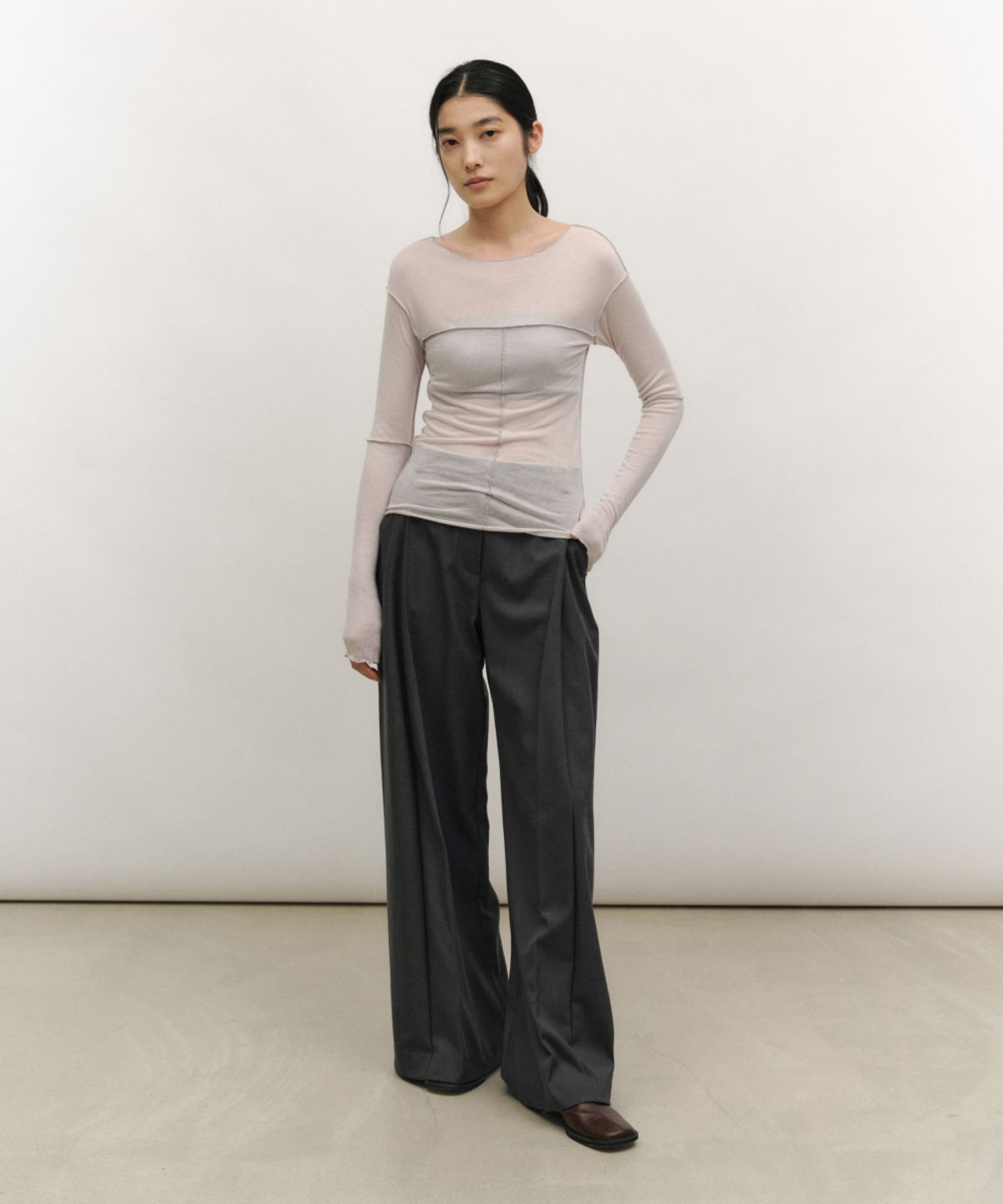 로우타이드(LOW TIDE) SOFT STITCH LINE T-SHIRT [LILAC]
