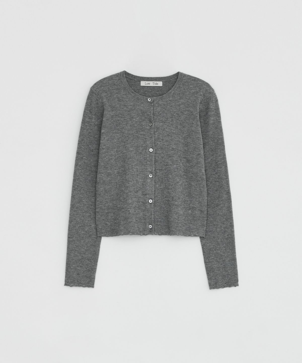 로우타이드(LOW TIDE) SOFT FRAY KNIT CARDIGAN [MELANGE GREY]