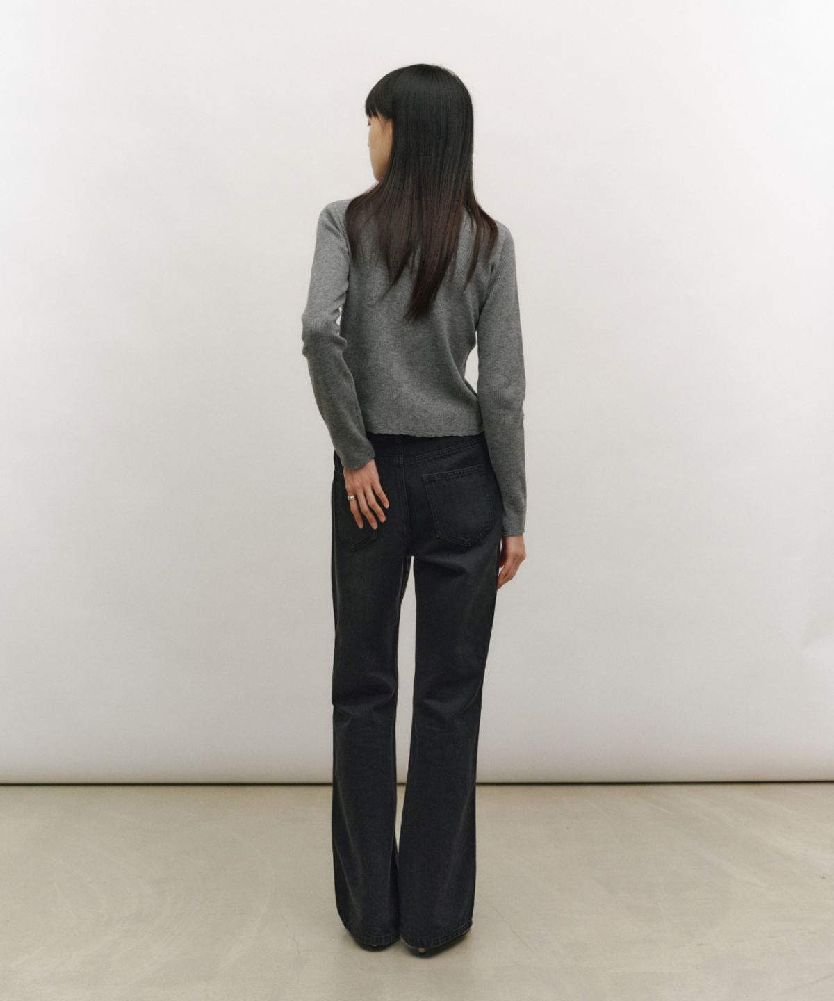 로우타이드(LOW TIDE) SOFT FRAY KNIT CARDIGAN [MELANGE GREY]