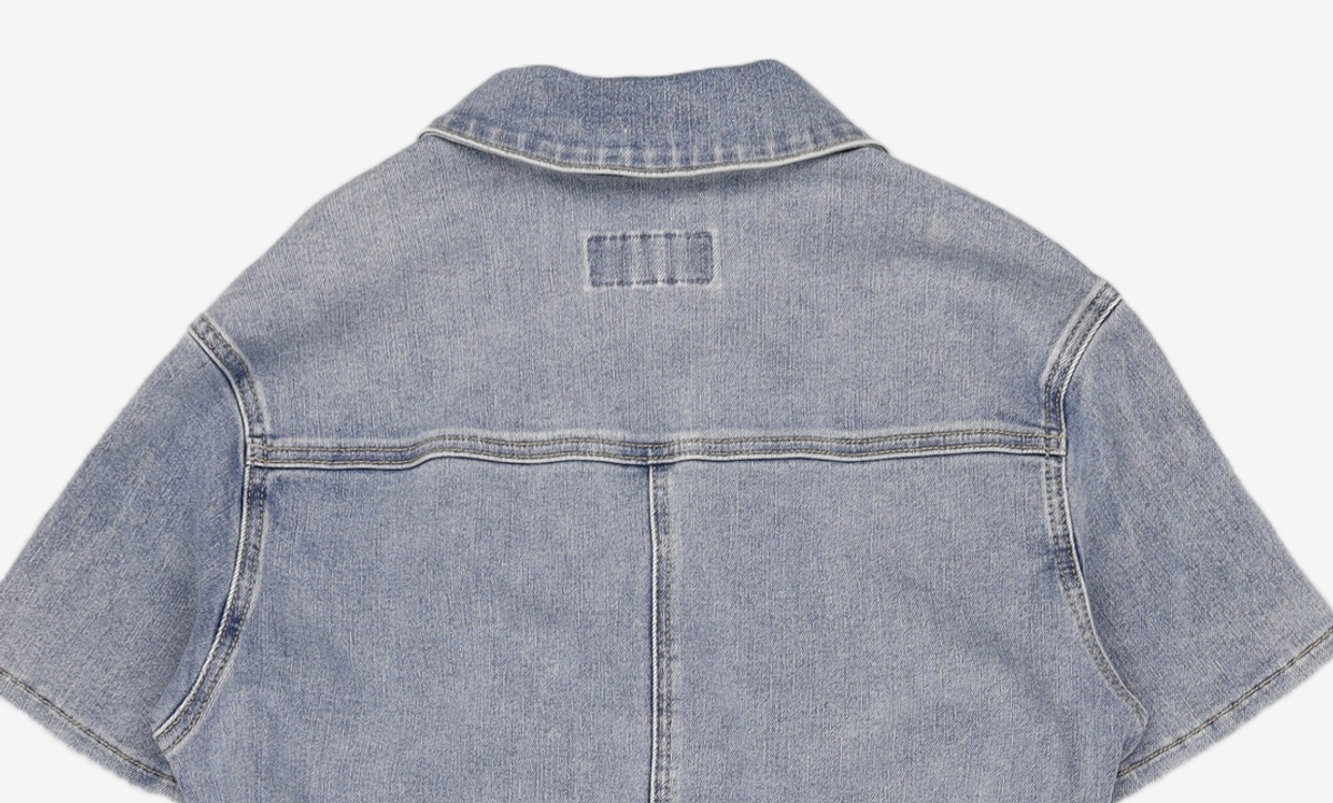 미쏘(MIXXO) 데님 반팔 미니 원피스 OWD433J RE_MIWOWD54QJ L