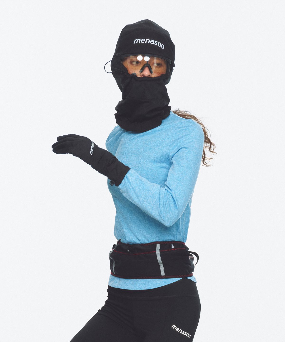 미나수(MENASOO) Fleece Lined Balaclava Neck Warmer_Black