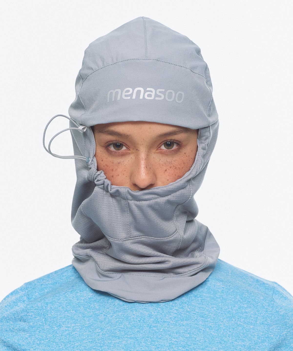 미나수(MENASOO) Fleece Lined Balaclava Neck Warmer_Blue Gray