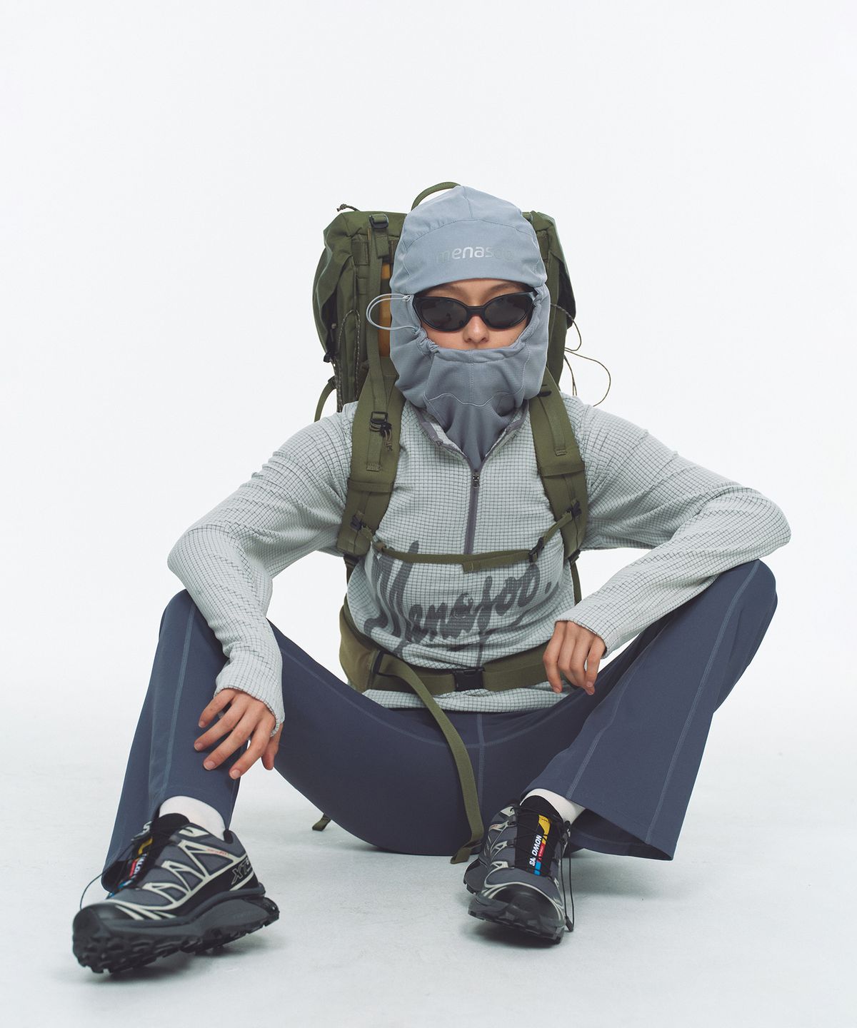 미나수(MENASOO) Fleece Lined Balaclava Neck Warmer_Blue Gray