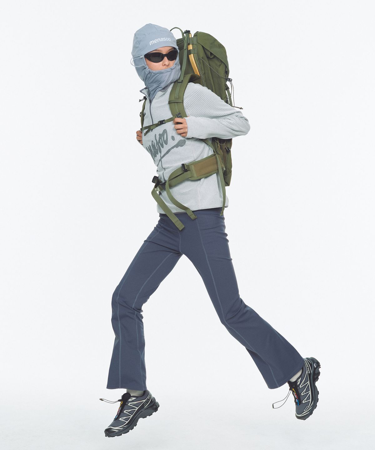 미나수(MENASOO) Fleece Lined Balaclava Neck Warmer_Blue Gray