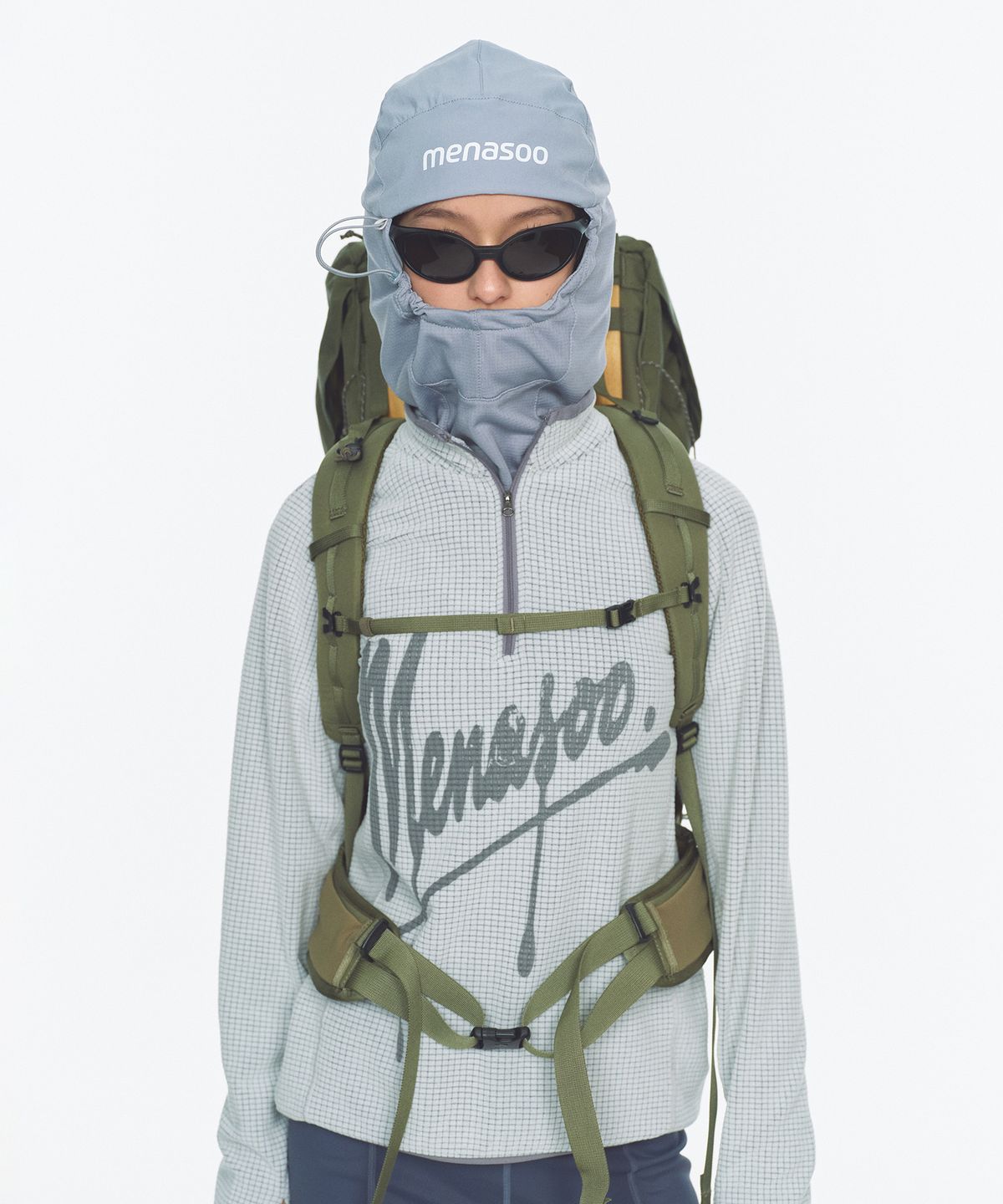 미나수(MENASOO) Fleece Lined Balaclava Neck Warmer_Blue Gray