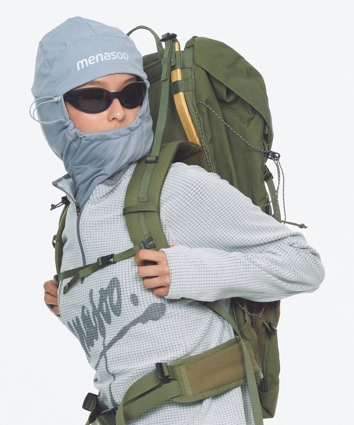미나수(MENASOO) Fleece Lined Balaclava Neck Warmer_Blue Gray