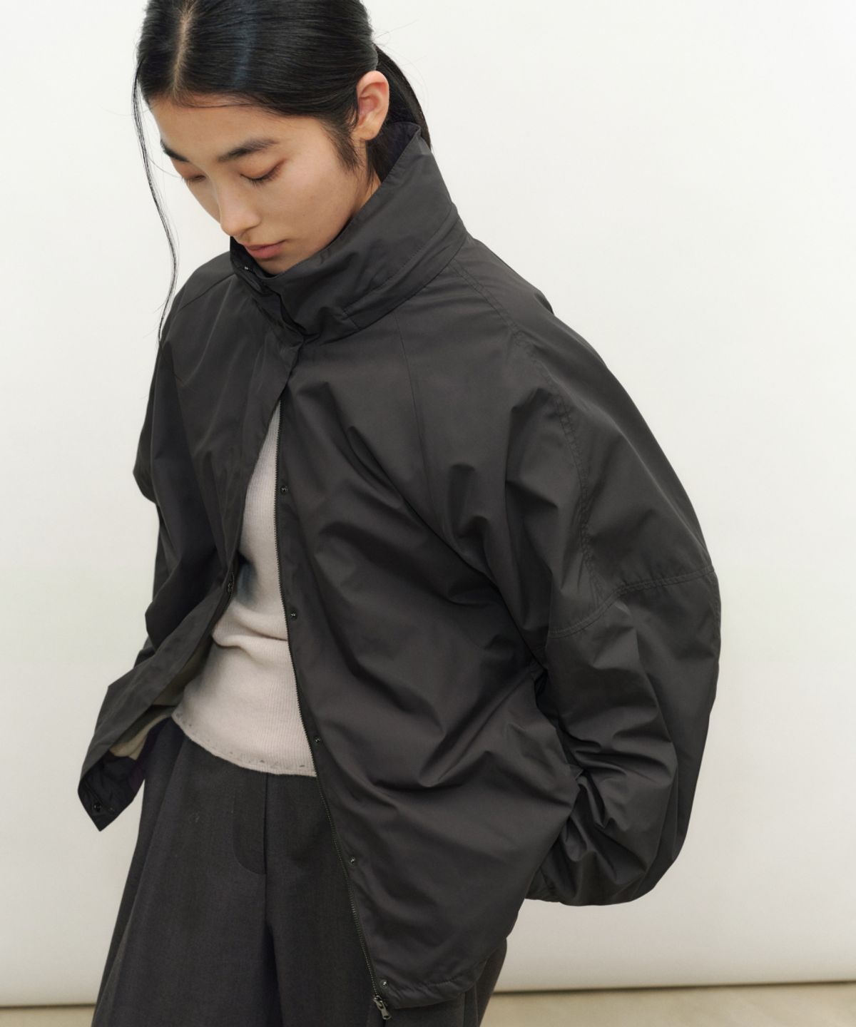 로우타이드(LOW TIDE) ESSENTIAL SOFT BLOUSON JACKET [DARK GREY]