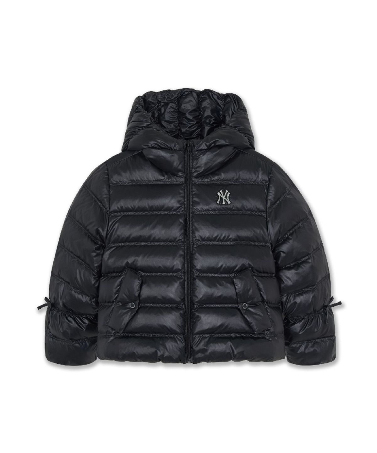 엠엘비 키즈(MLB KIDS) 스트릿 걸즈 리본포인트 유로피안덕 경량다운 NY (Black)