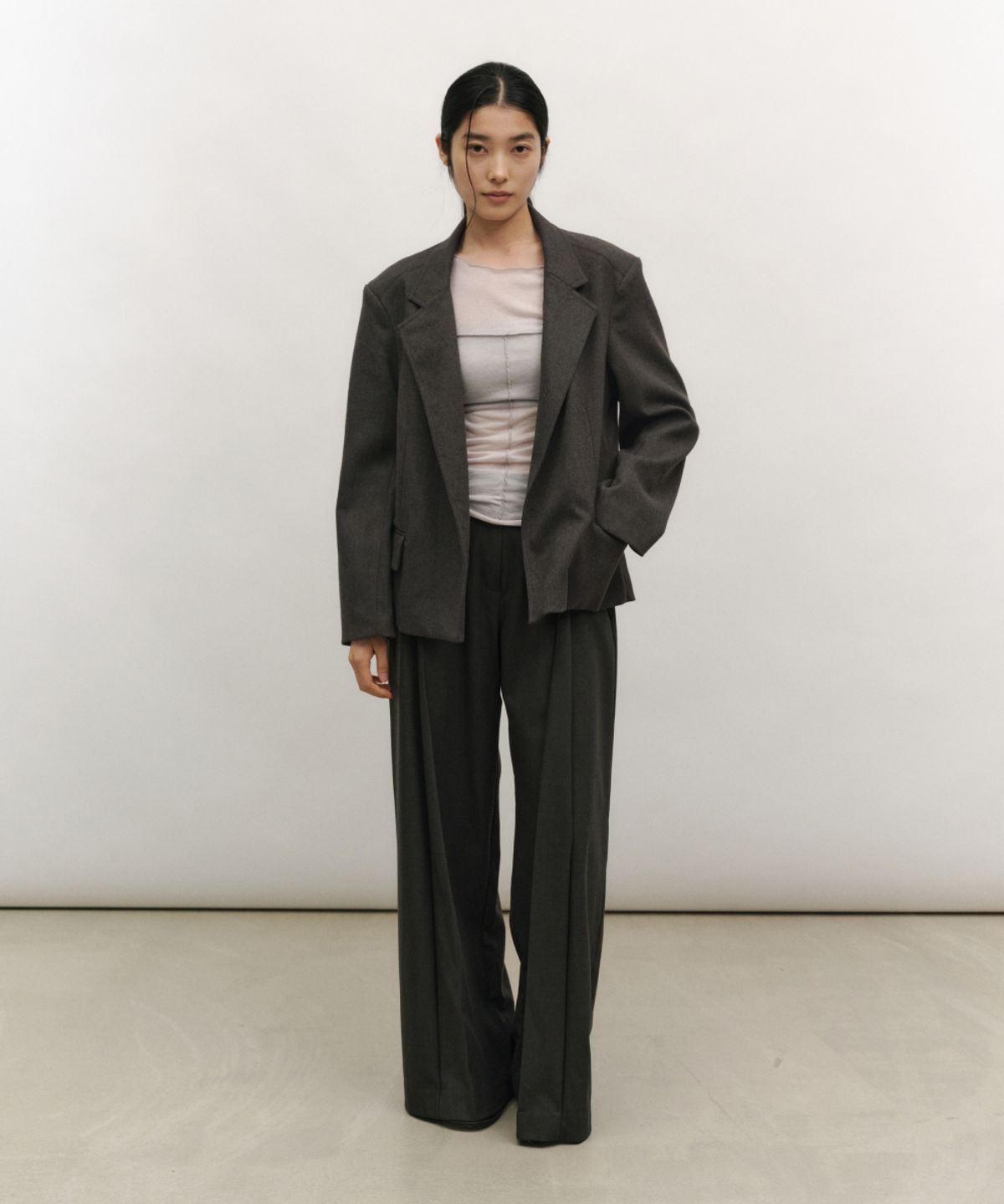 로우타이드(LOW TIDE) MINIMAL TAILORED JACKET [MELANGE GREY]